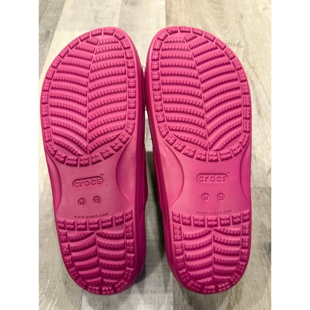 Crocs Classic Slides Sandals Mens Size 13 Pink Double Strap Slip On 206761-6SV - Picture 6 of 7